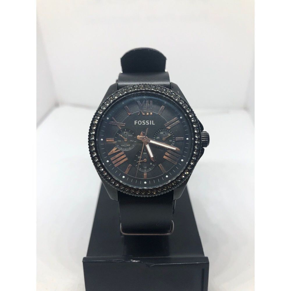 Fossil AM4522 Women Leather Analog Dial Quartz Watch With Custom Band RK384